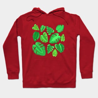 Monstera Plant Leaf Pattern (Plum Purple Background) Hoodie